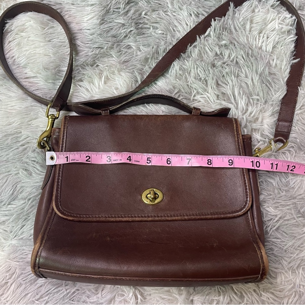 Rare Vintage Coach Court Bag Brown Leather 9870 - Picture 8 of 16